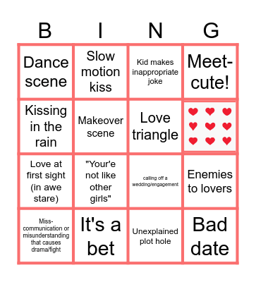ROM-COM Bingo Card