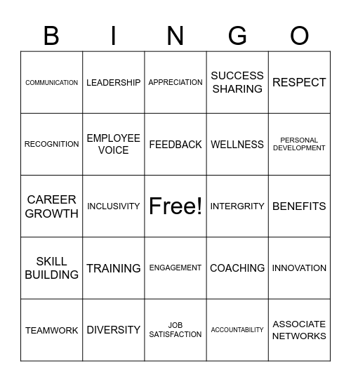 BINGO at the DEPOT! Bingo Card