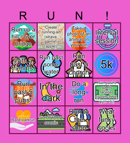 January Running Bingo 2026 Bingo Card
