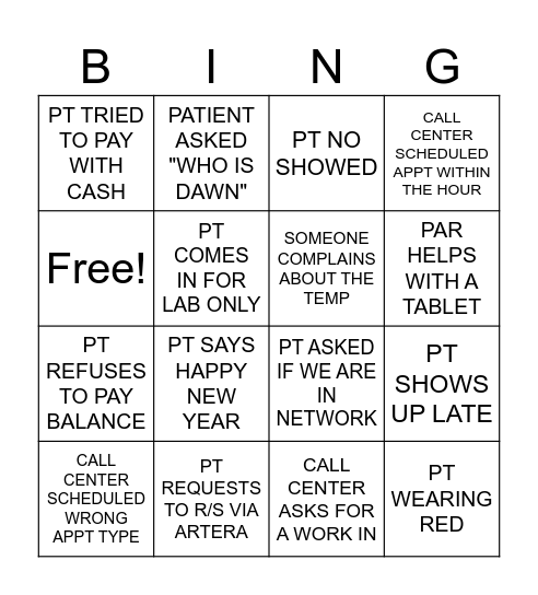 OFFICE BINGO Card