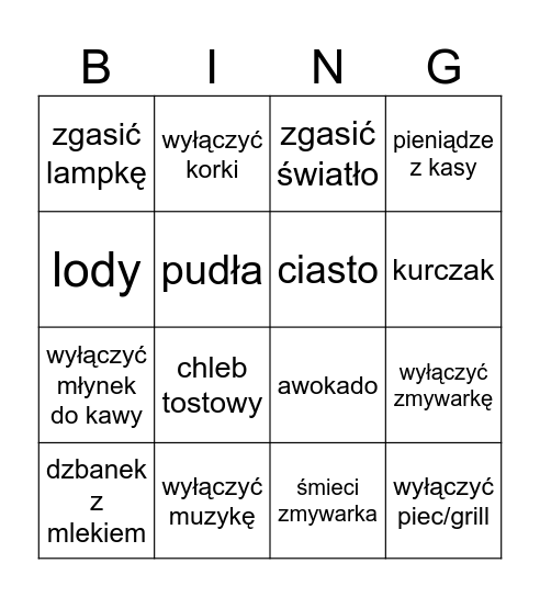 zamykamy so coffee Bingo Card