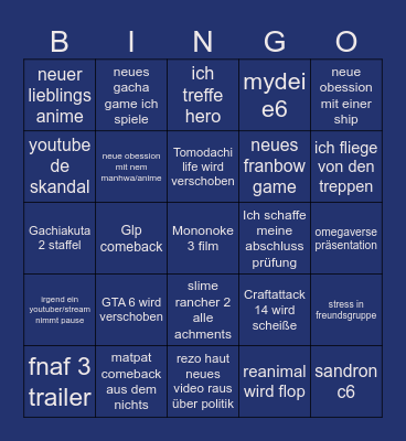 Bingo 2026 von maki Bingo Card