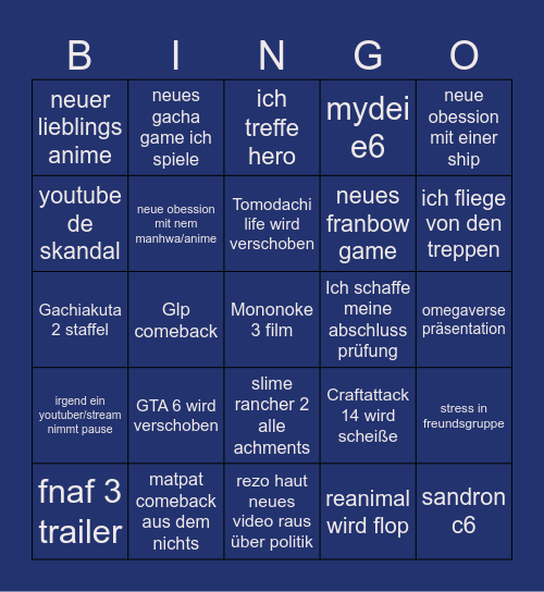 Bingo 2026 von maki Bingo Card
