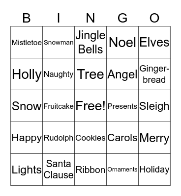 Christmas Bingo Card