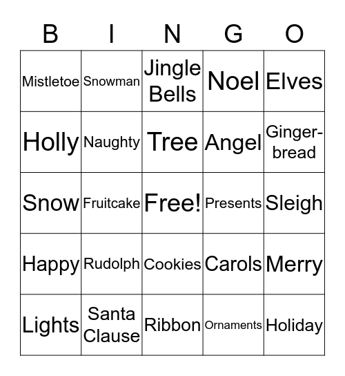 Christmas Bingo Card