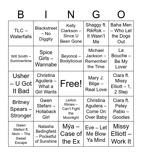 Music Bingo Card