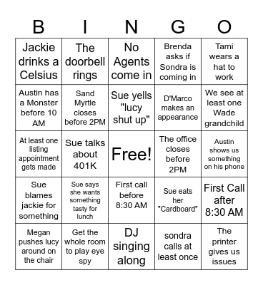 New Years Eve Bingo Card