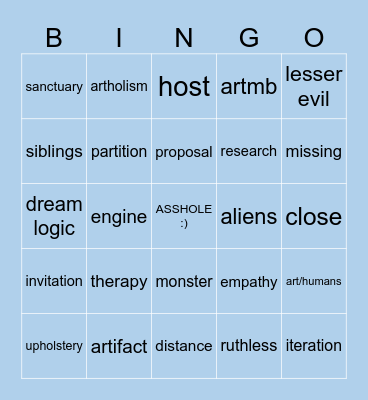 Perihelion Day Prompt Bingo! Bingo Card