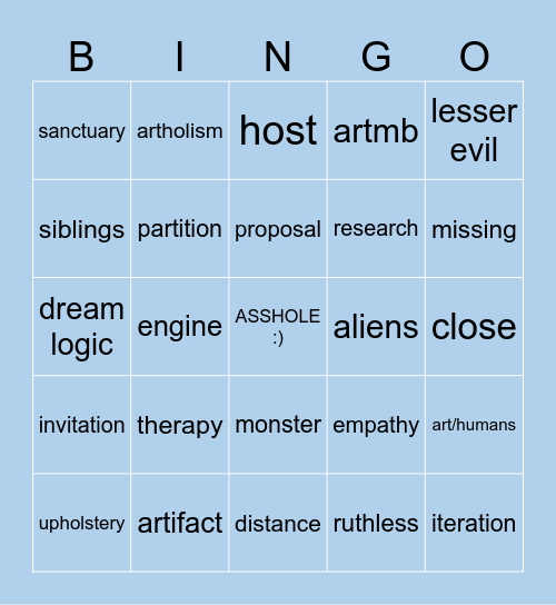 Perihelion Day Prompt Bingo! Bingo Card