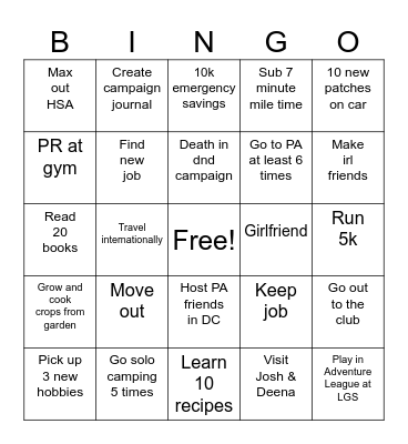 2026 Patrick Bingo Card