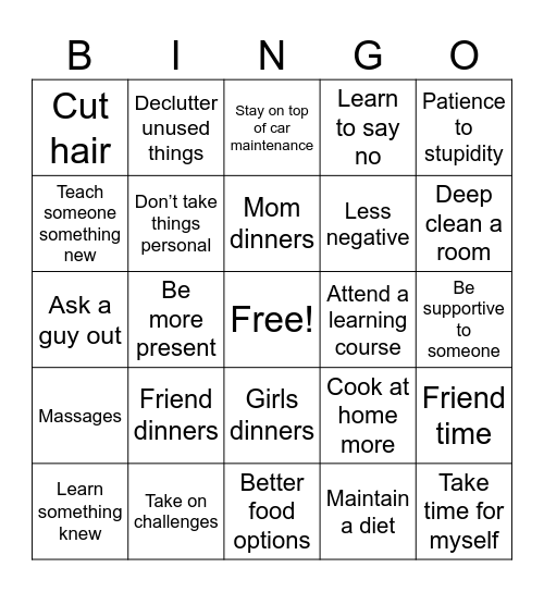 2026 Bingo Card