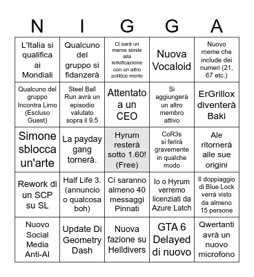 bingo 2026 delta siuuuuuuuuu Bingo Card