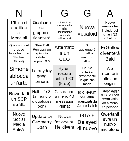 bingo 2026 delta siuuuuuuuuu Bingo Card