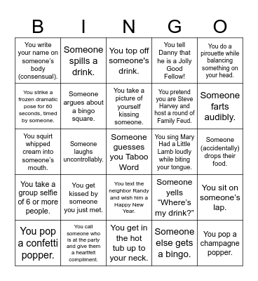 Happy New Year! Bingo Card
