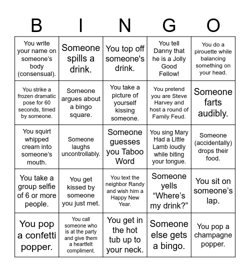 Happy New Year! Bingo Card