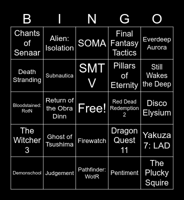 Backlog Bingo Card