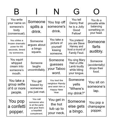 Kate & Danny's Happy New Year! Bingo Card
