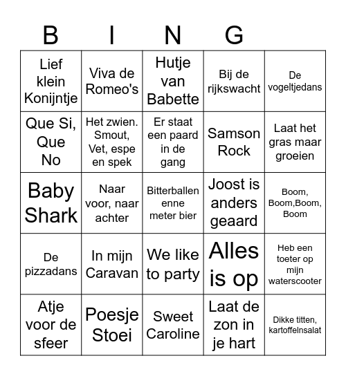 FOUTE PARTY 2 Bingo Card