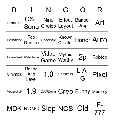 SENT TAB BINGoR Bingo Card