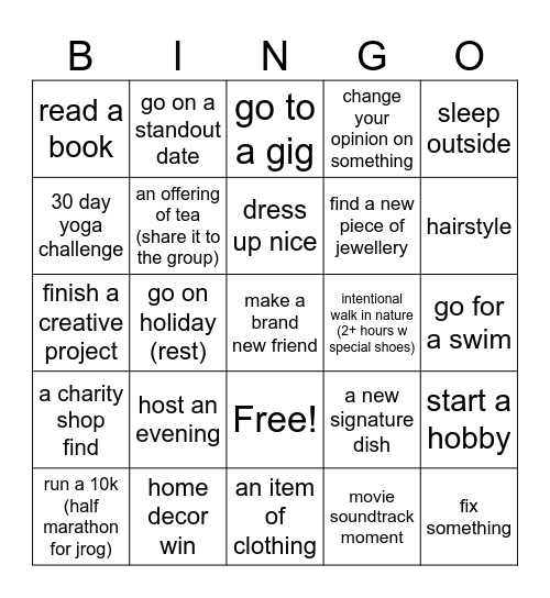 questmas 2026 Bingo Card
