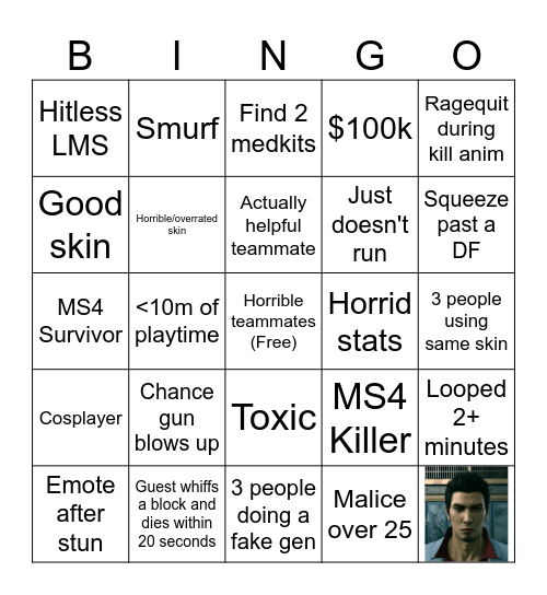 forsaken coolio Bingo Card