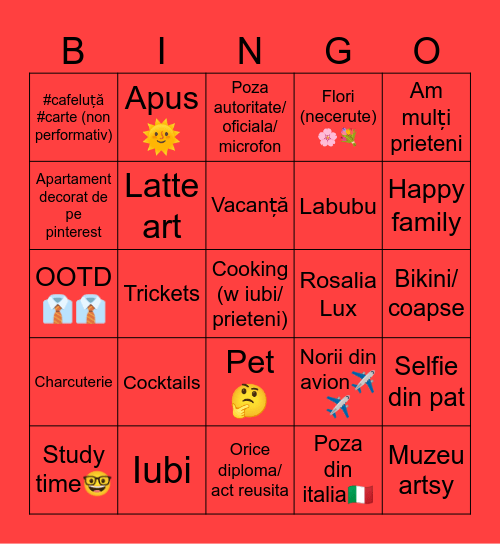 Carusel 2025 Bingo Card