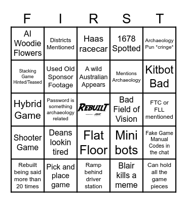 Kickoff 2026 Bingo Card