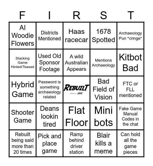 Kickoff 2026 Bingo Card