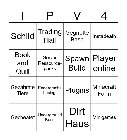 IP BINGO Card