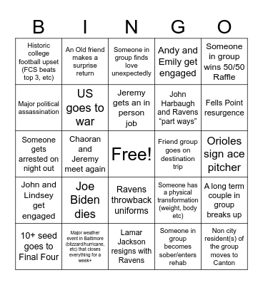 2026 Bingo Card