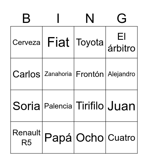 Nochevieja 2025 Bingo Card