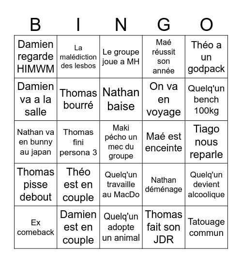 BINGO 2026 Bingo Card