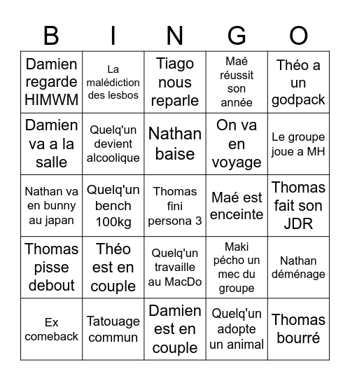 BINGO 2026 Bingo Card