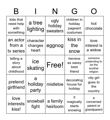 2025 Bad Holiday Movie Bingo Card