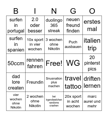 2026 Bingo Card