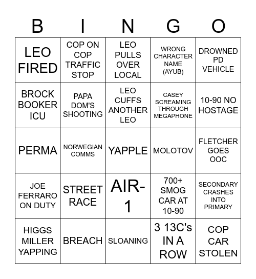 PD NYE BINGO NIGHT 2025!!! Bingo Card