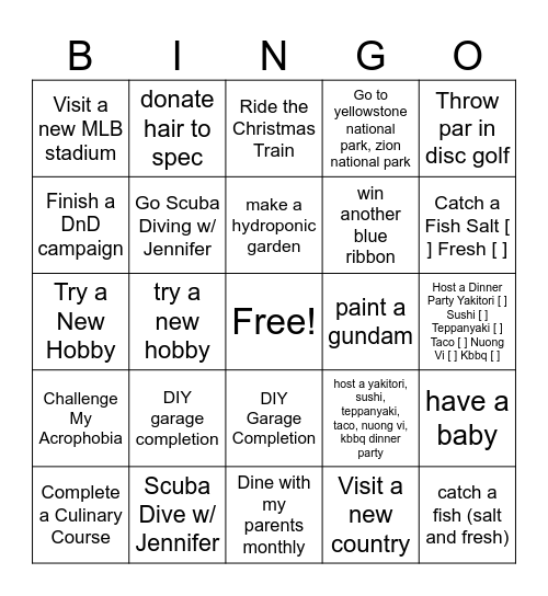 Good Luck Me. 2026 Bingo Card