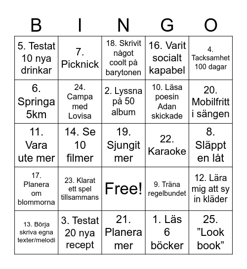 NB26P Bingo Card