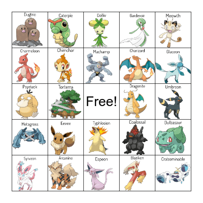 Pokemon Book Bingo - Adults Bingo Card