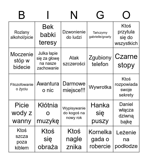Sylwester 2026! Bingo Card