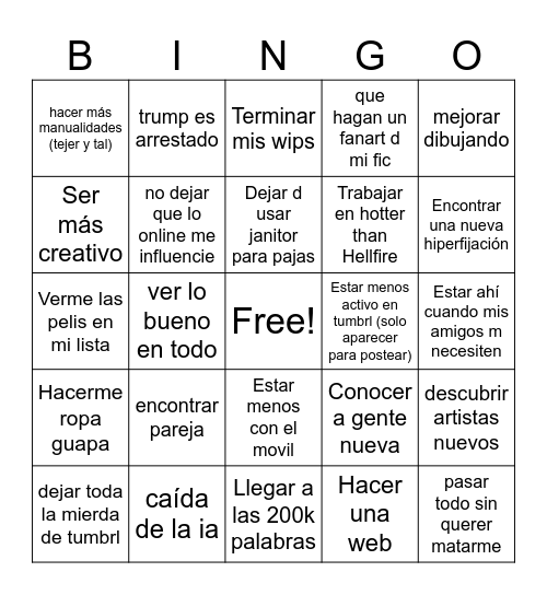 2026 Bingo Card