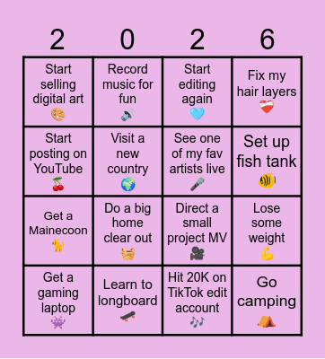 💖My 2026 Bingo!💖 Bingo Card