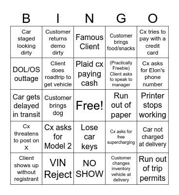EOQ Bingo Card