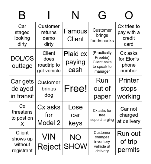 EOQ Bingo Card
