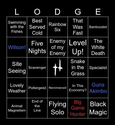 Lodge Bingo (Standard) Bingo Card