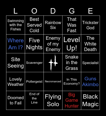 The Timber Lodge, v4 Bingo Card