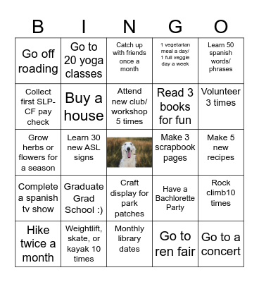 Ellie 2026 Bingo Card