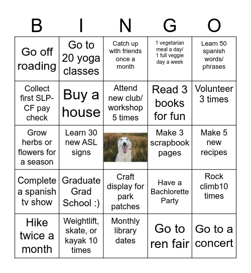 Ellie 2026 Bingo Card