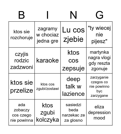 SYLWESTER2025 Bingo Card