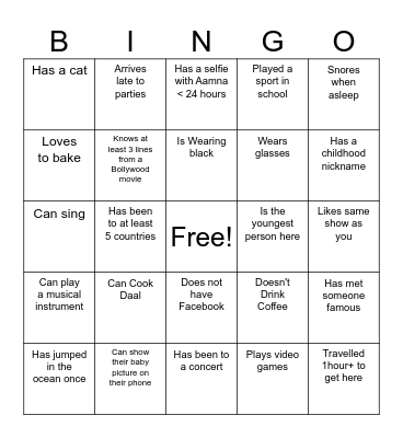 31Party - Bingo 2 Bingo Card